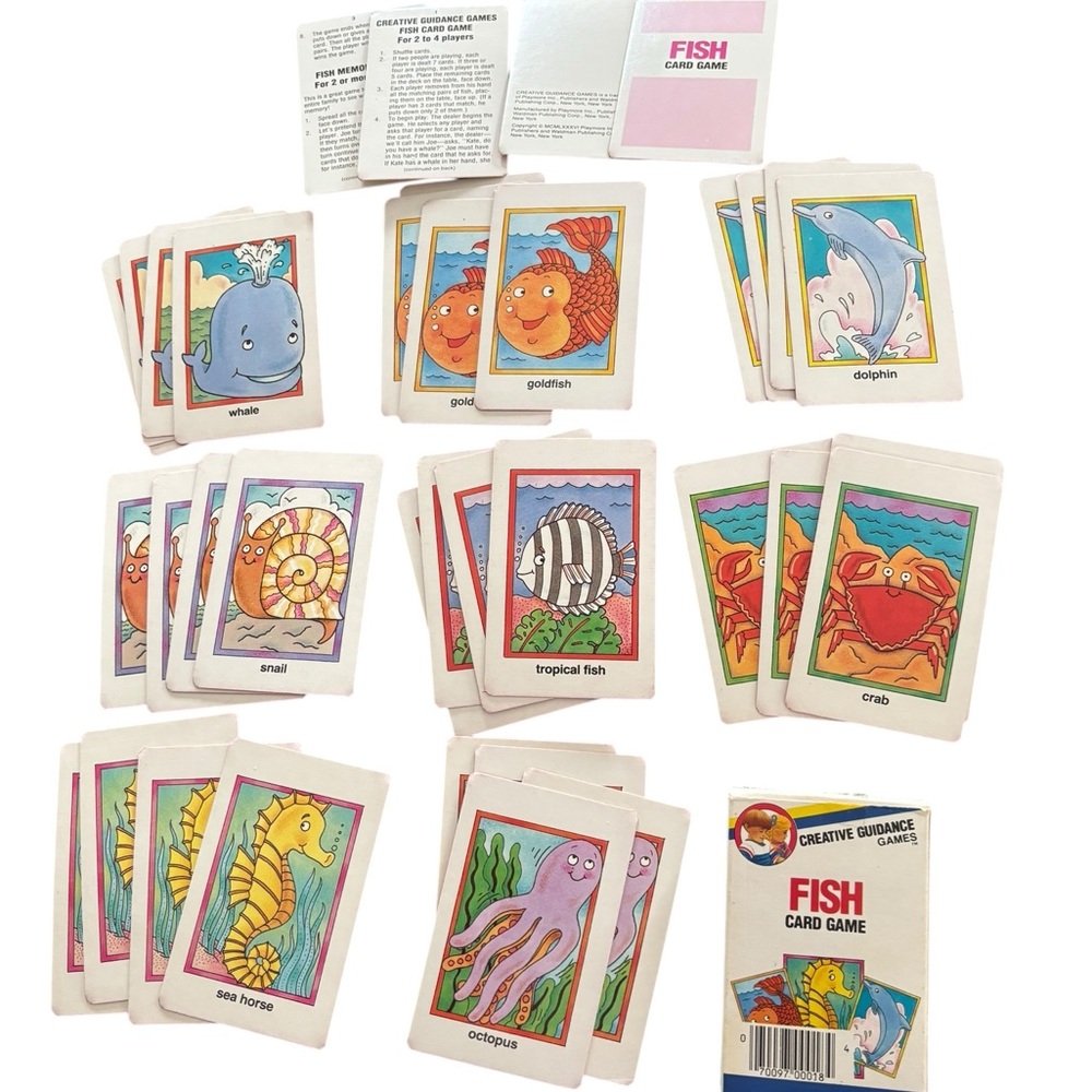 Lot 2 VTG 1986 Creative Guidance Childrens Games Old Maid Go Fish Cards IN Box - Picture 6 of 7